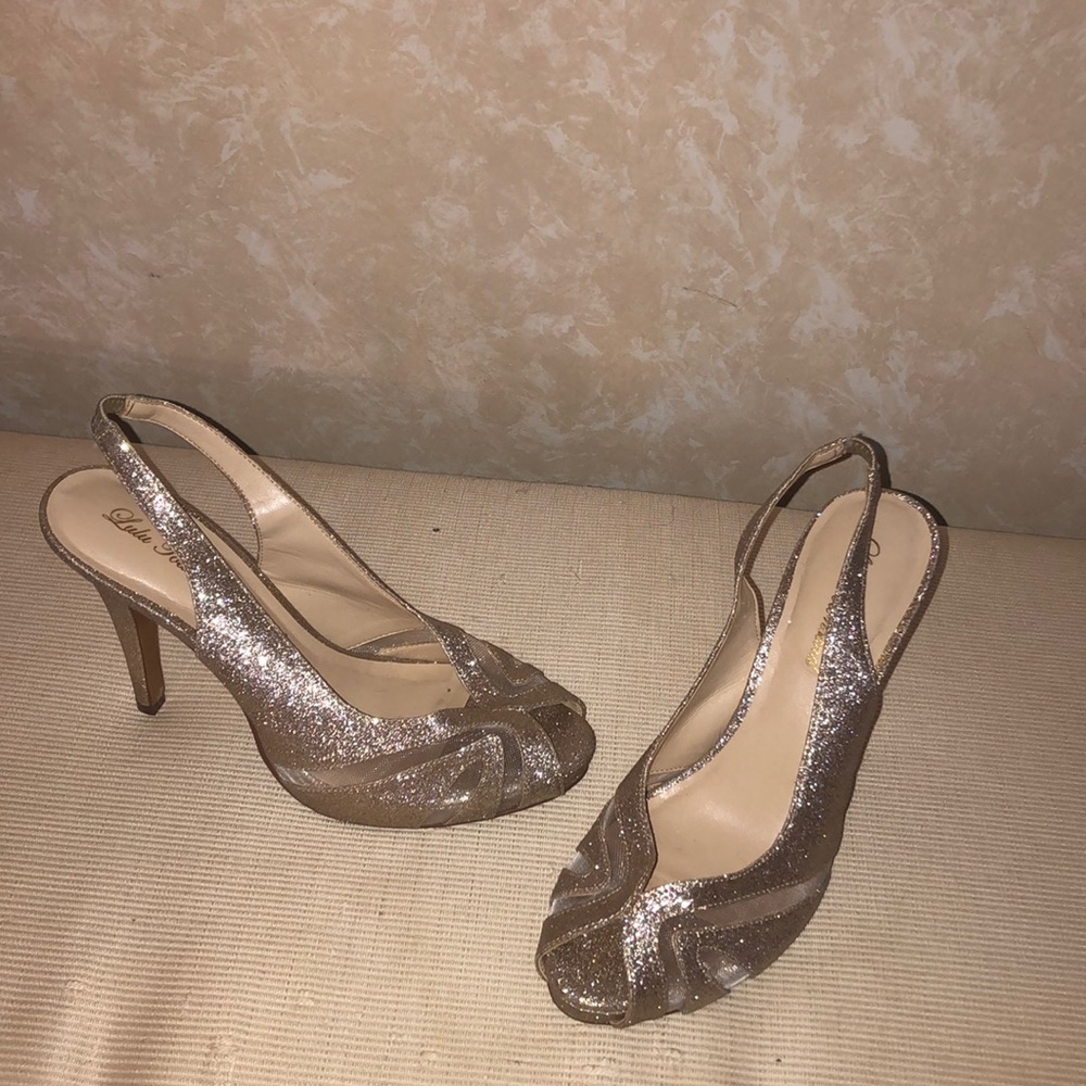 Gold and silver high heels